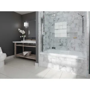Albana 3060 IF AFR Acrylic Alcove Left-Hand Drain Whirlpool & Activ-Air Bathtub in White