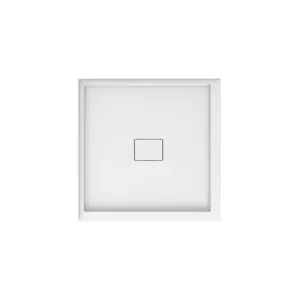 Cache 3636 Acrylic Left Corner Shower Base in White with Center Drain