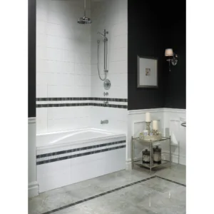 Delight 6032 Acrylic Drop-In End Drain Whirlpool & Mass-Air Bathtub in White
