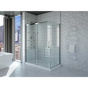 Impact 4836 Acrylic Left Corner Shower Base in White with Center Drain