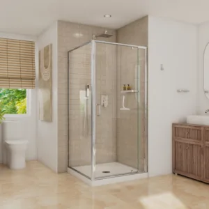 Belaya 36 x 36 x 72 in. 6mm Pivot Shower Door for Corner Installation with Clear Glass in Chrome