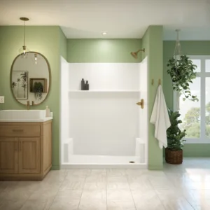 Galatea SH6032 Acrylx Alcove Right Hand Drain One-Piece Shower in White