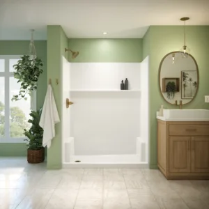 Galatea SH6032 Acrylx Alcove Left Hand Drain One-Piece Shower in White