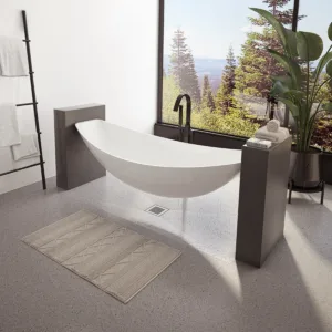 Zadar 79 Acrylic Floating Hammock Center Drain Bathtub in White