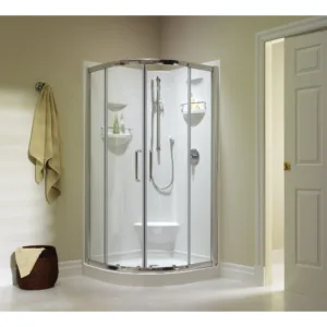 Belgrade 36 x 36 x 71 in. 6 mm Sliding Shower Door for Corner Installation with Clear glass in Chrome