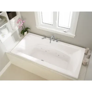 Believe 6642 Acrylic Drop-In Center Drain Whirlpool, Mass-Air & Activ-air Bathtub in White