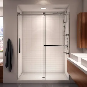 Exalt 60 x 78 in. 8 mm Sliding Shower Door for Alcove Installation with Clear glass in Matte Black